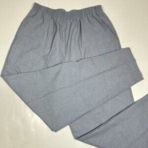 Vtg Women Season Ticket Gray Pull-On Pants Tapered Cotton Blend High Waist Sz 16